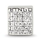 Sterling Silver 925 Bingo Card Bead with Antiqued Finish Solid