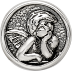 Sterling Silver 925 Angel Bead with Antiqued Finish Solid and Themed Design