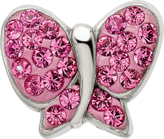 Sterling Silver Reflections Pink Preciosa Crystal Butterfly Bead