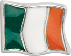 Sterling Silver 925 Ireland Flag Bead with Enameled Design Antique Finish