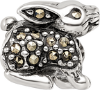 Sterling Silver 925 Marcasite Rabbit Bead Polished Solid Finish