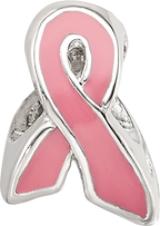Sterling Silver 925 Kids Bead with Pink Enamel for Breast Cancer Awareness