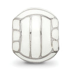 Sterling Silver 925 Enameled Volleyball Bead with Polished Finish