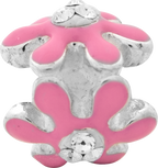 Sterling Silver Reflections Pink Flower w/Crystal Bead