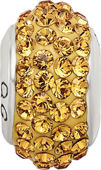 Sterling Silver 925 Orange Crystal Bead with Polished Finish Elegant Design