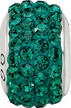 Sterling Silver 925 Green Crystal Bead with Polished Finish Elegant Design