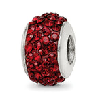 Sterling Silver Reflections Dark Maroon Full Preciosa Crystal Bead