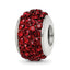 Sterling Silver Reflections Dark Maroon Full Preciosa Crystal Bead