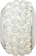 Sophia Jewelers Sterling Silver Crystal Bead with White Preciosa Stones Polished Finish
