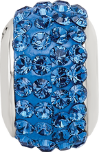 Sterling Silver 925 Blue Crystal Bead with Polished Finish