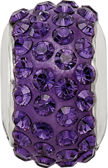 Sterling Silver Reflections Purple/Violet Full Preciosa Crystal Bead
