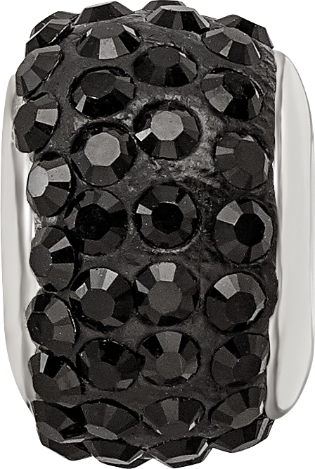 Sophia Jewelers Sterling Silver 925 Polished Black Crystal Bead