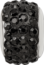 Sophia Jewelers Sterling Silver 925 Polished Black Crystal Bead