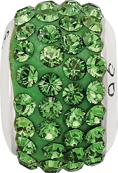 Sterling Silver Reflections Green Full Preciosa Crystal Bead