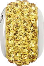 Yellow Crystal Bead Charm in Sterling Silver