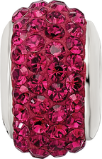 Sterling Silver Maroon Preciosa Crystal Bead with Polished Finish