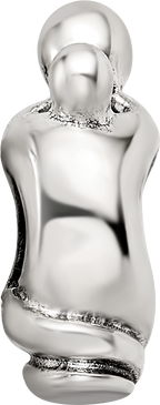 Sterling Silver 925 Family of 2 Bead with Antiqued Finish