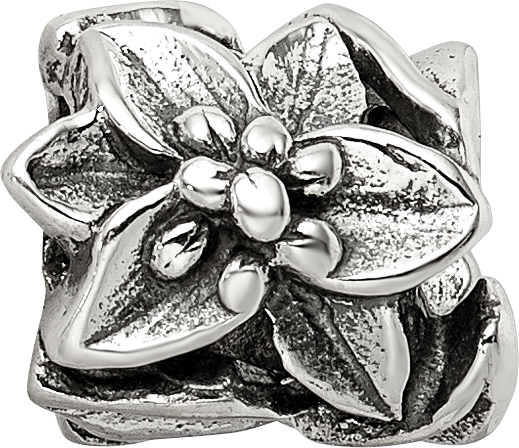 Sterling Silver Reflections Plumeria Floral Bead
