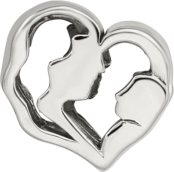 Sterling Silver 925 Mother and Baby Bead with Polished Finish Elegant Keepsake for Motherhood
