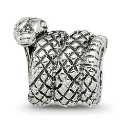 Sterling Silver 925 Snake Bead with Antiqued Finish for Timeless Elegance