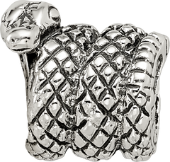 Sterling Silver 925 Snake Bead with Antiqued Finish for Timeless Elegance