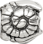 Sterling Silver 925 Reflections Shell Bead with Antiqued Solid Design