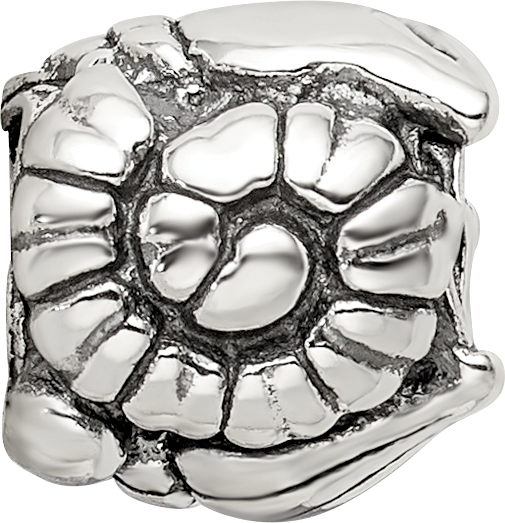 Sterling Silver 925 Reflections Shell Bead with Antiqued Solid Design