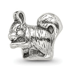 Sterling Silver 925 Squirrel Bead with Antiqued Finish Solid Design