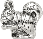 Sterling Silver 925 Squirrel Bead with Antiqued Finish Solid Design