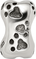 Sterling Silver 925 Dog Bone Bead with Antiqued Finish Solid Cast Durable Design