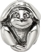 Sterling Silver 925 Antiqued Monkey Bead Solid Casted Themed Jewelry
