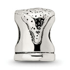 Sterling Silver 925 Beer Mug Bead with Antiqued Finish Solid Themed Design