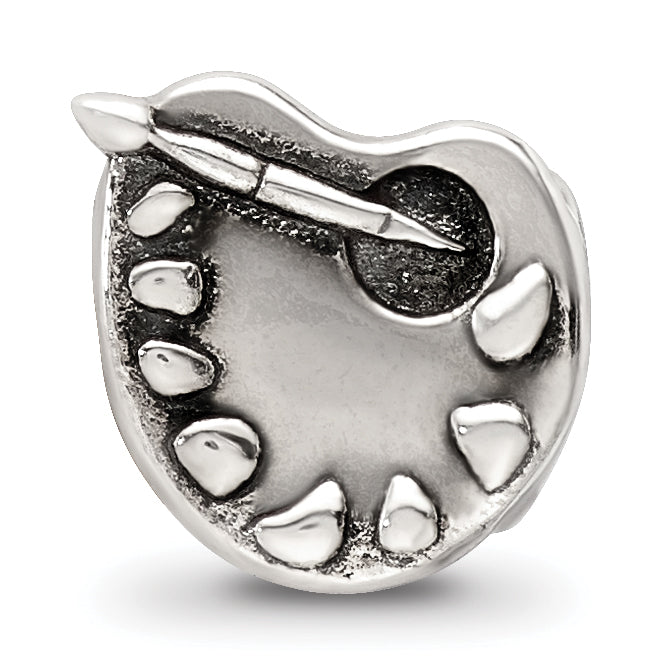 Sterling Silver 925 Antiqued Artists Palette Bead Elegant Cast Design
