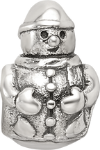 Sterling Silver 925 Snowman Bead with Antiqued Finish Solid