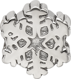 Sterling Silver 925 Snowflake Bead with Antiqued Finish Elegant Winter Theme
