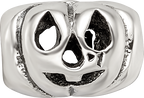 Sterling Silver 925 Jack o' Lantern Bead with Antiqued Finish Solid Cast Design