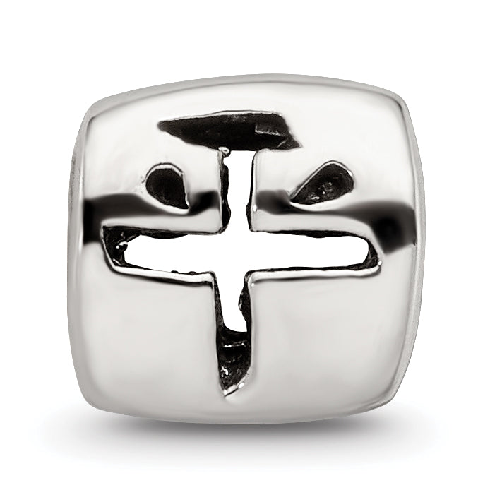 Sterling Silver 925 Peace Bead with Antiqued Finish  Solid Cast