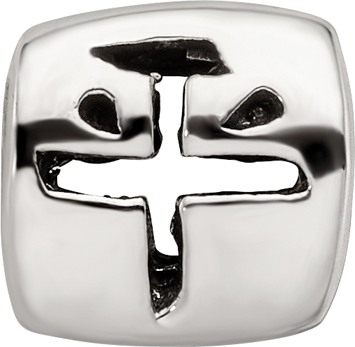 Sterling Silver 925 Peace Bead with Antiqued Finish  Solid Cast