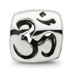 Sterling Silver 925 Om Symbol Bead with Antiqued Finish | Spiritual Elegance
