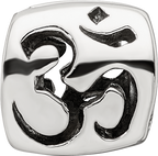 Sterling Silver 925 Om Symbol Bead with Antiqued Finish | Spiritual Elegance