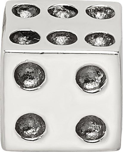 Sterling Silver 925 Antique Dice Bead with Casted Vintage Finish