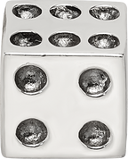 Sterling Silver 925 Antique Dice Bead with Casted Vintage Finish