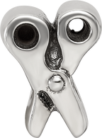 Sterling Silver 925 Scissors Bead with Antiqued Finish Vintage Style