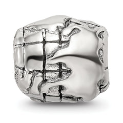 Sterling Silver 925 Antiqued World Bead with 4mm Opening Solid Cast
