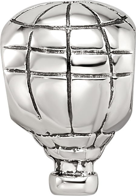Sterling Silver 925 Hot Air Balloon Bead with Antiqued Finish
