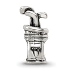Sterling Silver 925 Antiqued Golf Bag Bead Solid Casted for Charm Bracelet