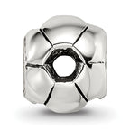 Sterling Silver 925 Antiqued Soccer Ball Bead Solid Cast for Charm Bracelets