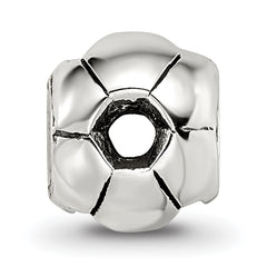 Sterling Silver 925 Antiqued Soccer Ball Bead Solid Cast for Charm Bracelets