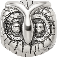 Sterling Silver Reflections Owl Head Bead