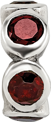 Sterling Silver Reflections Bead with Red CZ Antique Finish